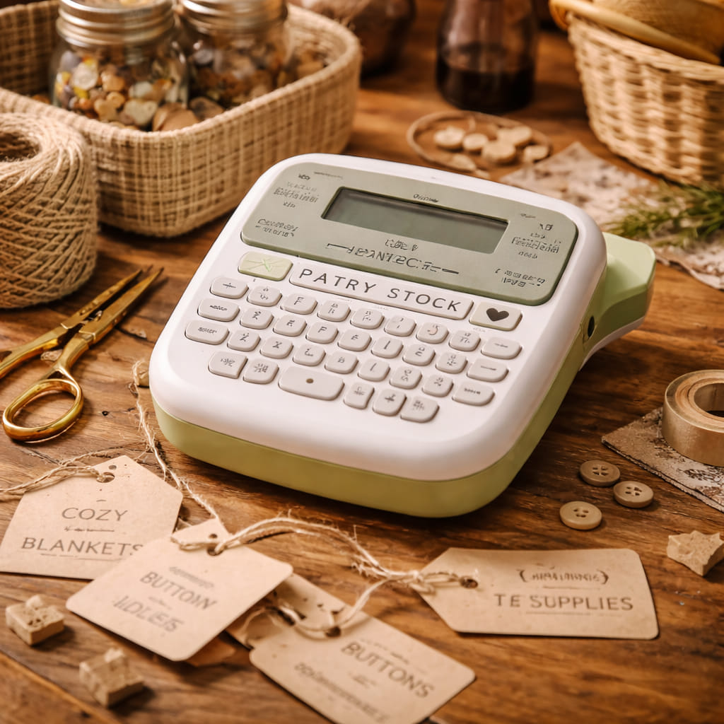 A label maker set on a tidy surface, ready for duty.